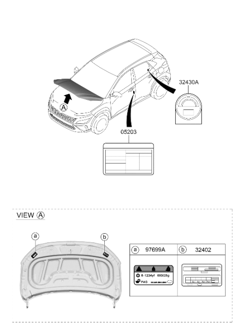 2022 Hyundai Kona Label Diagram 2