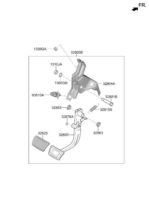 2023 Hyundai Kona Stop Lamp Switch Assembly Diagram for 93810-J3000