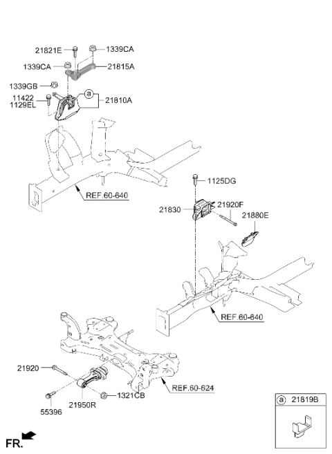 2022 Hyundai Kona Bracket-Engine MTG Support Diagram for 21825-J9600