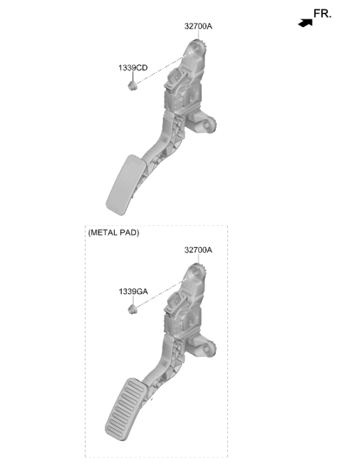 2022 Hyundai Kona PEDAL ASSY-ACCELERATOR Diagram for 32700-F2310