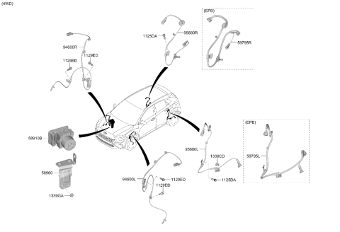 2023 Hyundai Kona Hydraulic Module Bracket Diagram for 58920-J9000