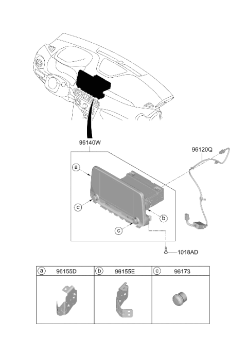 2022 Hyundai Kona Jack Assembly-Usb Diagram for 96120-J9600-4X