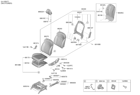 2025 Hyundai Palisade Front Seat Diagram 3