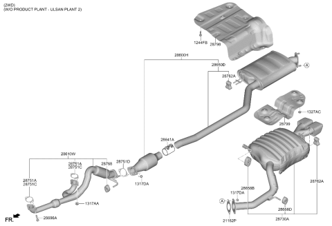 2024 Hyundai Palisade Muffler & Exhaust Pipe Diagram 2