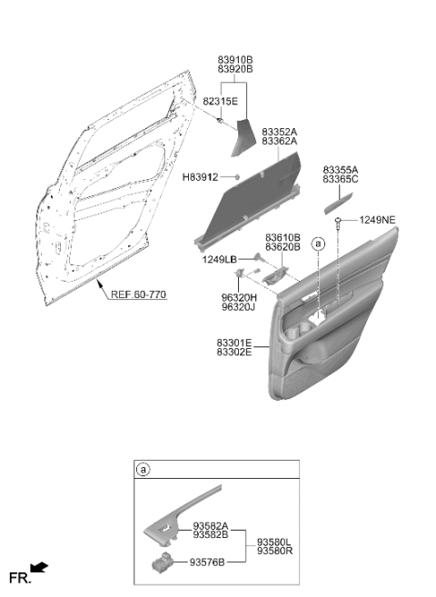 2026 Hyundai Palisade UNIT ASSY-POWER WINDOW ASSIST Diagram for 93576-S1110-LPB