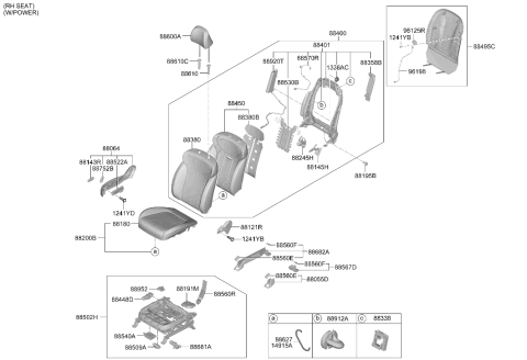 2024 Hyundai Palisade Front Cushion Covering Assembly Right Hand Diagram for 88260-S8540-WCG
