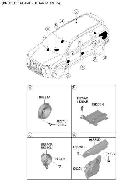2024 Hyundai Palisade Speaker Diagram 3