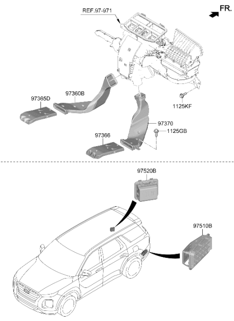 2025 Hyundai Palisade Heater System-Duct & Hose Diagram 2