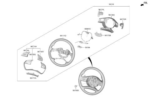 2025 Hyundai Palisade COVER ASSY-STEERING WHEEL LWR Diagram for 56120-S8AA0-MMH