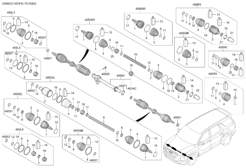 2023 Hyundai Palisade Nut-Castle Diagram for 49551-4T000