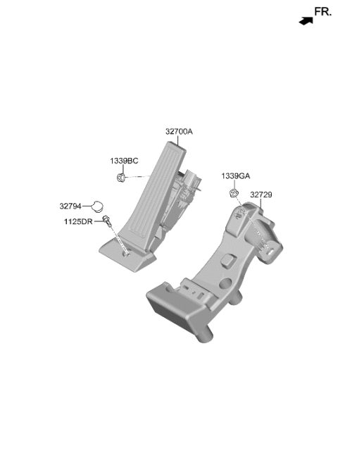 2025 Hyundai Palisade Accelerator Pedal Assembly Diagram for 32700-L2100