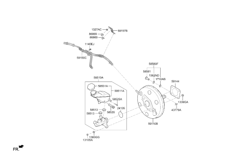 2025 Hyundai Palisade BOOSTER ASSY-BRAKE Diagram for 59110-C5160