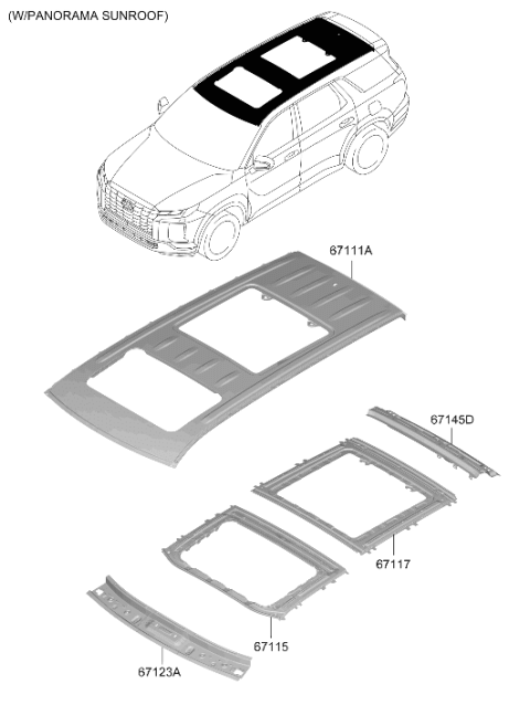 2024 Hyundai Palisade Roof Panel Diagram 3