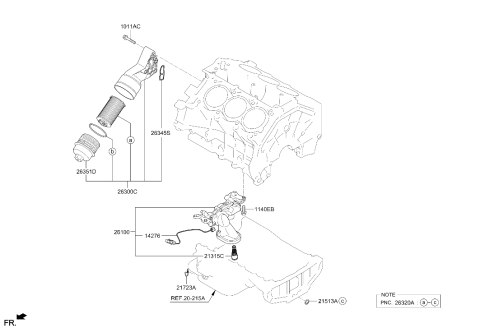 2026 Hyundai Palisade COMPLETE ASSY-OIL FILTER Diagram for 26300-3LAA1