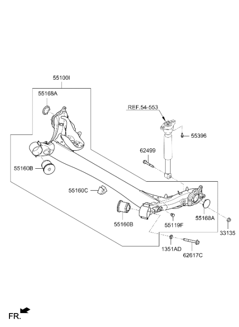 2016 Hyundai Tucson Bush-Trail Arm Diagram for 55160-A4000