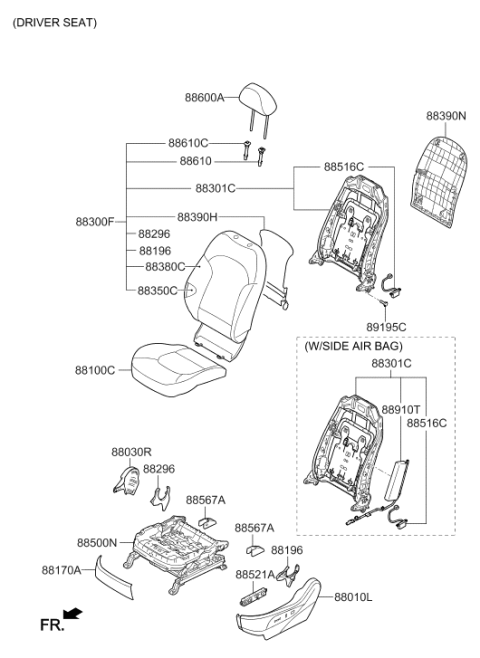 2015 Hyundai Tucson Fuel Cell Front Seat Diagram 2