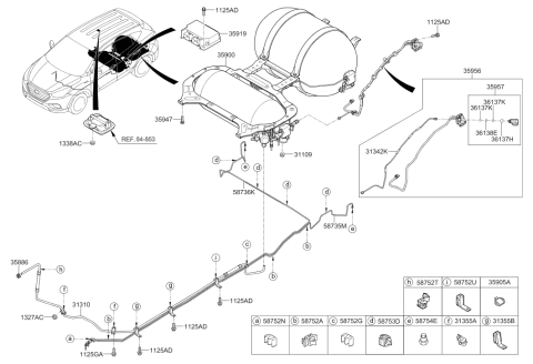 2015 Hyundai Tucson Verifier-Fuel Tube Diagram for 35886-4W000