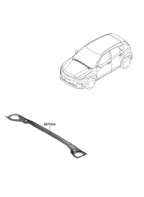 2021 Hyundai Kona Electric Cowl Complete Panel Assembly Diagram for 66700-J9000