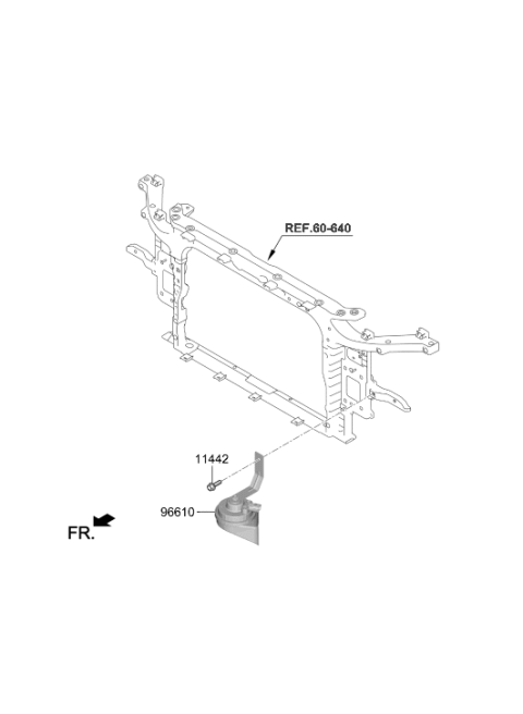 2021 Hyundai Kona Electric Low Pitch Horn Assembly Diagram for 96611-K4000