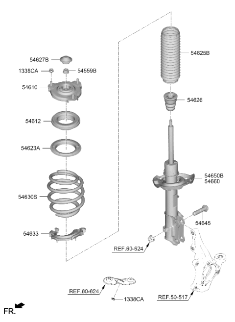 2021 Hyundai Kona Electric Front Spring Diagram for 54632-K4000