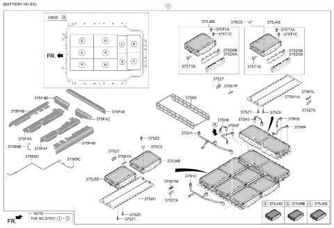 2019 Hyundai Kona Electric Hose Assembly-Battery Pack Outlet Diagram for 375H1-K4020