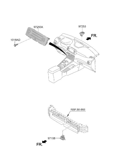 2020 Hyundai Kona Electric Heater Control Assembly Diagram for 97250-K4141-SPS