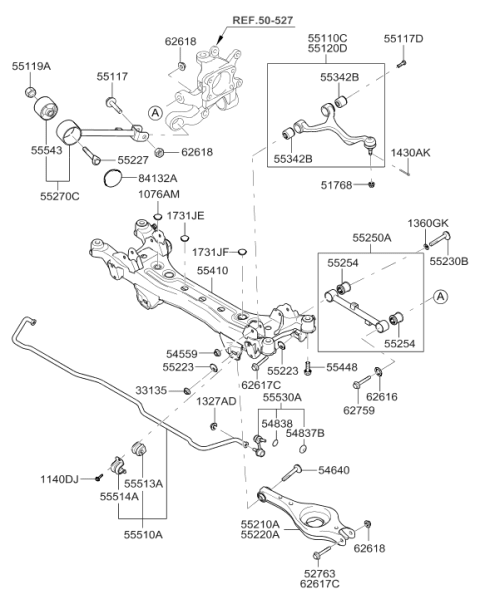 2008 Hyundai Sonata Ring-Clip Diagram for 54838-3K000