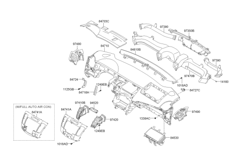 2008 Hyundai Sonata Passenger Air Bag Assembly Diagram for 84530-3K600
