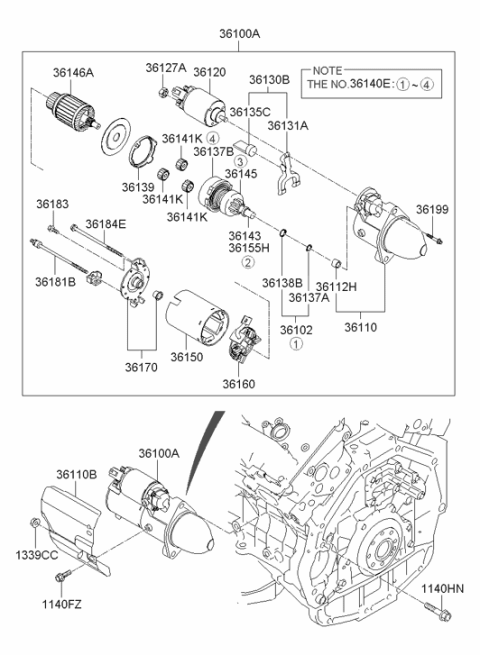 2009 Hyundai Sonata Old Body Style Starter Diagram 3