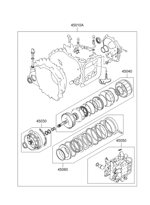 2008 Hyundai Sonata Automatic Transaxle Overhaul Seal Kit Diagram for 45010-3AA00