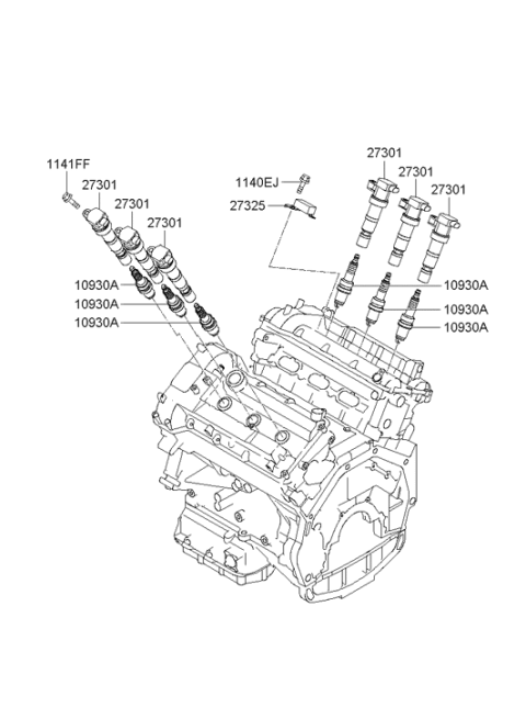 2009 Hyundai Sonata Old Body Style Spark Plug & Cable Diagram 2