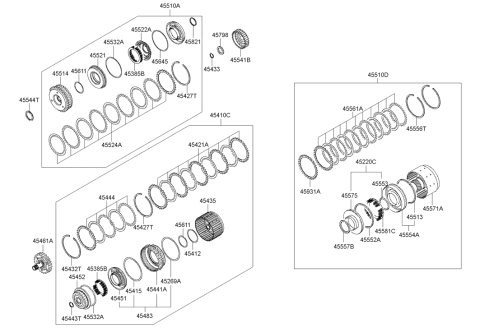 2007 Hyundai Sonata Ring Snap Diagram for 45548-39000
