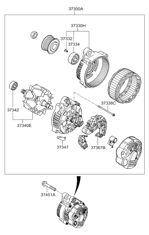 2009 Hyundai Sonata Old Body Style Alternator Diagram 4