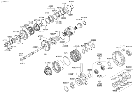 2008 Hyundai Sonata Ring O Diagram for 45709-3A200