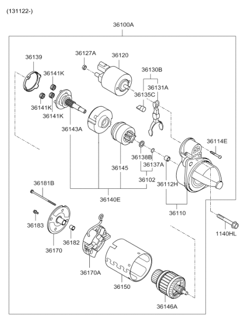 2013 Hyundai Elantra US Alabama made Starter Diagram 2