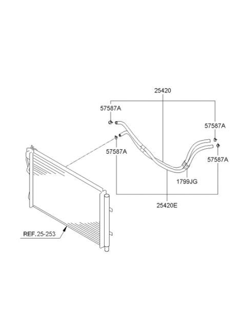 2013 Hyundai Elantra Oil Cooling Hose Assembly Diagram for 25420-3X101