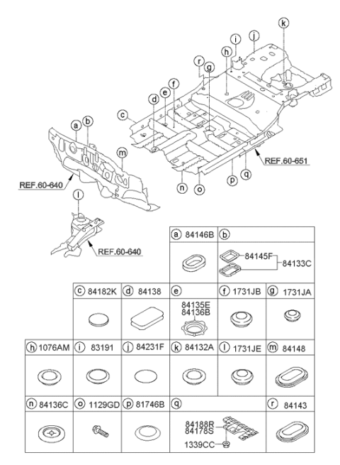 2012 Hyundai Elantra US Alabama made Isolation Pad & Plug Diagram 2