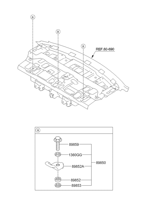 2012 Hyundai Elantra Child Rest Hook Holder Assembly Diagram for 89895-2H000