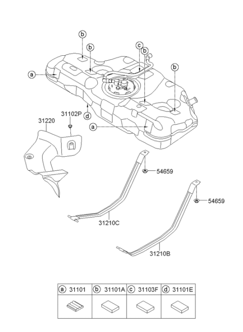 2012 Hyundai Elantra US Alabama made Fuel System Diagram 2