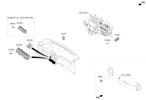 2023 Hyundai Tucson Heater Control Assembly Diagram for 97250-N9100-RET