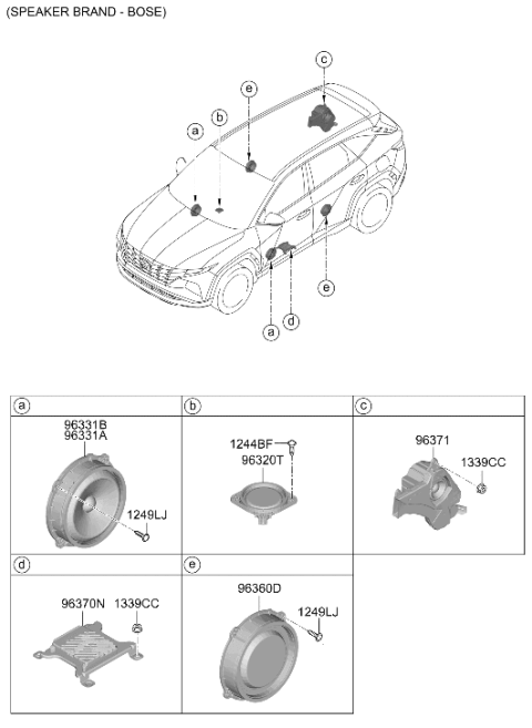 2024 Hyundai Tucson Korean made Speaker Diagram 2