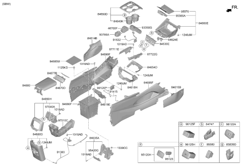 2024 Hyundai Tucson Korean made Console Diagram 2