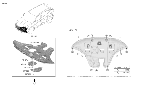 2024 Hyundai Tucson Korean made Under Cover Diagram 2