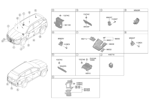 2024 Hyundai Tucson Air Bag Control Module Assembly Diagram for 95910-N9320
