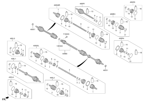 2024 Hyundai Tucson Joint Kit-Diff Side Left Hand Diagram for 495L3-N9160