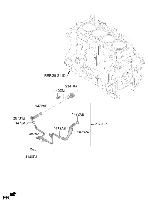 2024 Hyundai Tucson Korean made Rocker Cover Diagram 2