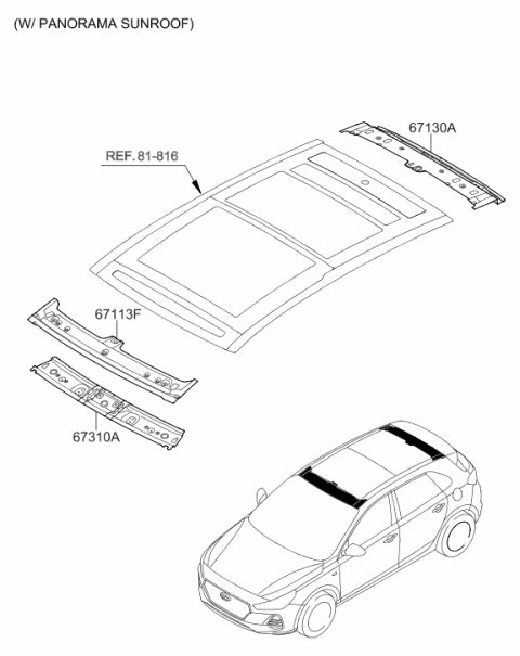 2018 Hyundai Elantra GT Roof Panel Diagram 2