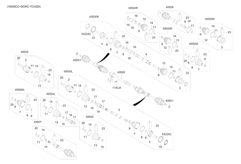 2019 Hyundai Elantra GT Drive Shaft-Front Diagram 2