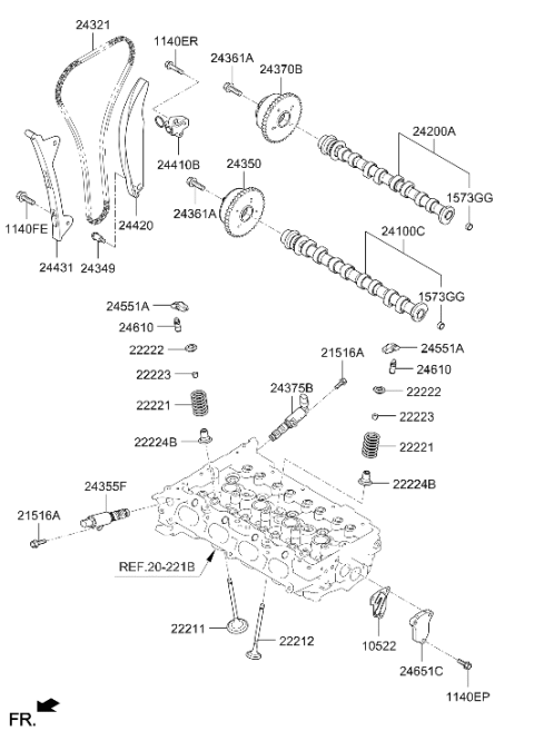 2019 Hyundai Elantra GT Camshaft & Valve Diagram 2
