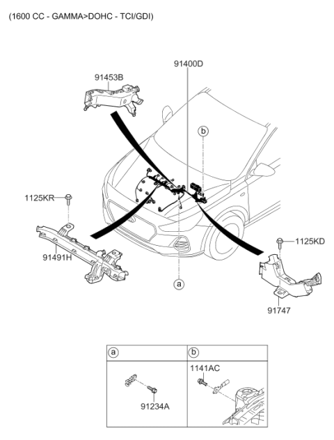2018 Hyundai Elantra GT Wiring Assembly Control Diagram for 91450-G3040